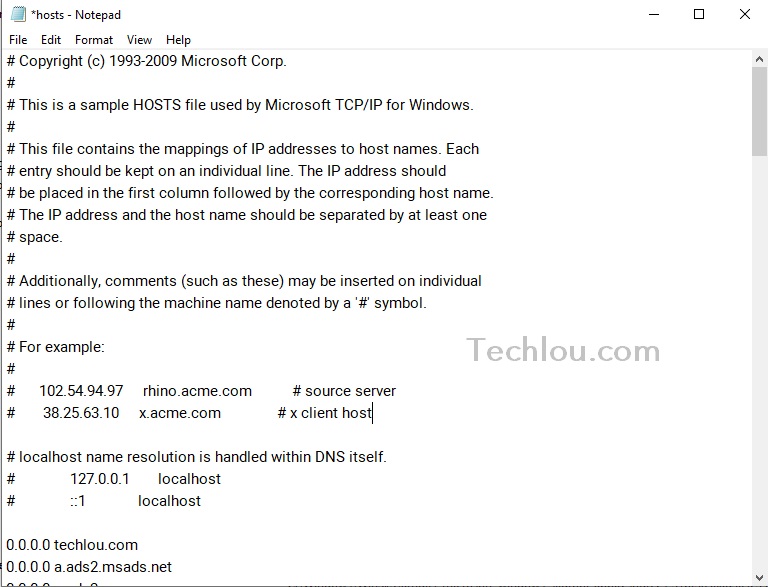 edit hosts file in windows 10