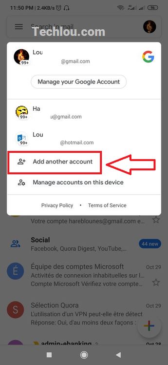 add gmail android 3