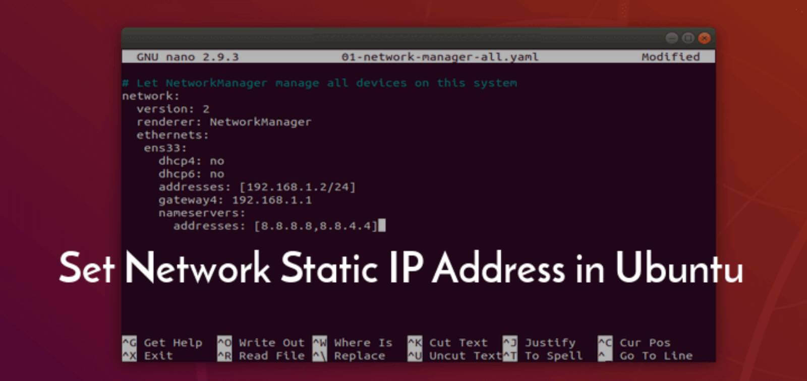 set static ip ubuntu 21 04