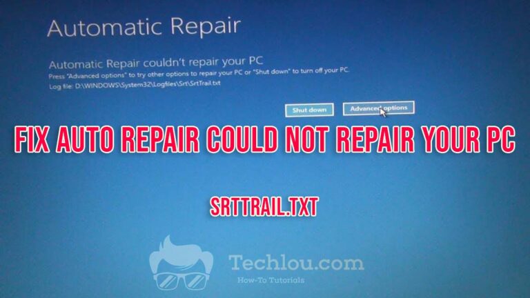 Auto Repair Could not repair SrtTrail.txt